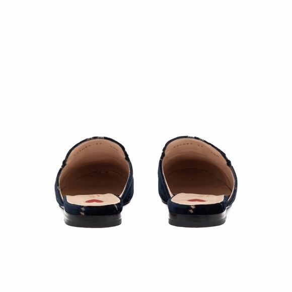 Gucci Princetown GG Monogram Blue Velvet Horsebit Mule Slides Navy 37 US7 - Picture 12 of 16
